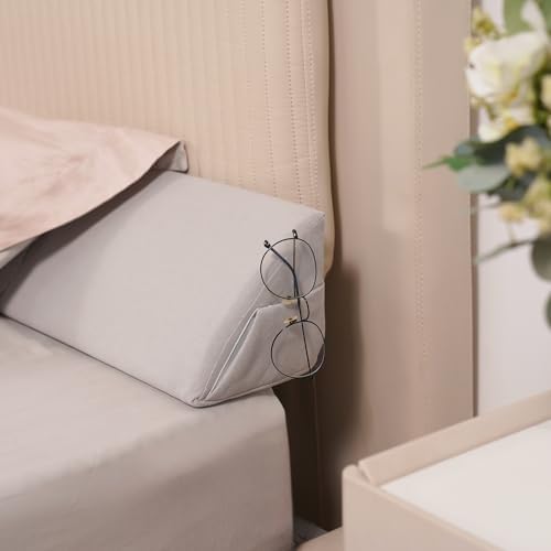Aurako Queen Size Bed Wedge Pillow with Pockets