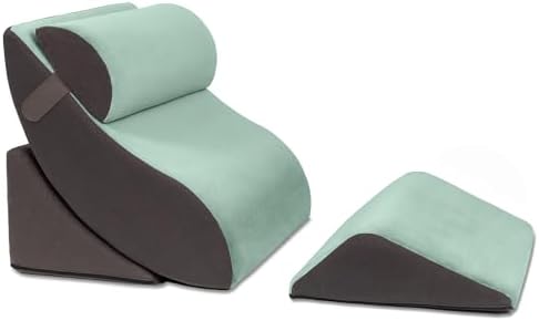 Avana Kind Bed Orthopedic Wedge Pillow Set Sage Grey