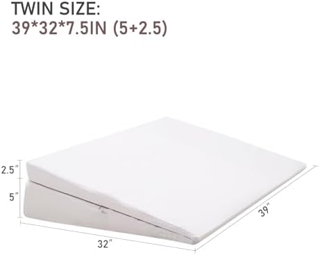 SUNYRISY Adjustable Wedge Mattress Topper for Acid Reflux and Back Pain