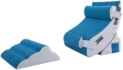 HAIXHX Adjustable Wedge Pillow with Removable Cover - Blue