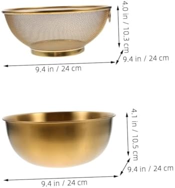 PRETYZOOM Stainless Steel Colander with Dipping Bowls Set