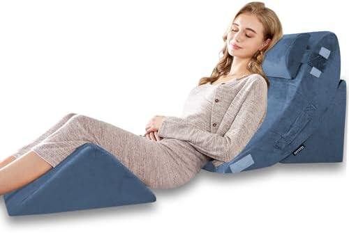4PCS Orthopedic Bed Wedge Pillows for Pain Relief and Sleep Comfort