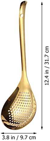 Hemoton Stainless Steel Colander Spoon with Skimmer