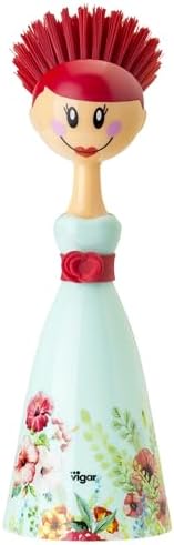 Vigar Dolls Dish Brush with Storage - BluePink