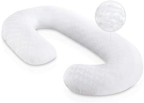 MALOUF Z Total Body C-Shape Pregnancy Pillow White