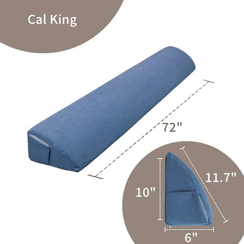 Aurako Cal King Bed Wedge Pillow with Side Pockets