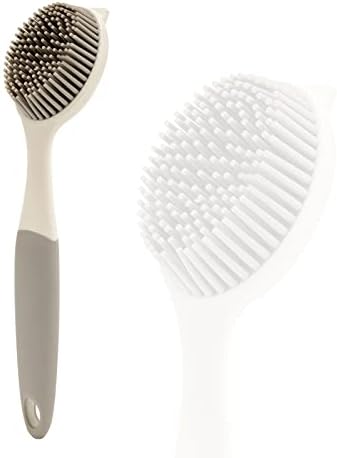 AMORBASE Dish Scrubber with Scraper Tip and Soft Bristles 1