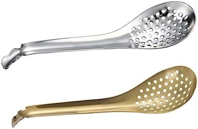 2Pcs Stainless Steel Colander Spoons for Caviar Hot Pot and Frying