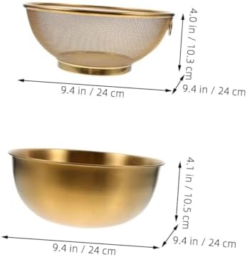 VINTORKY 1 Set Mini Golden Colander with Bowl