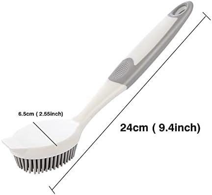 AMORBASE Dish Scrubber with Scraper Tip and Soft Bristles 1