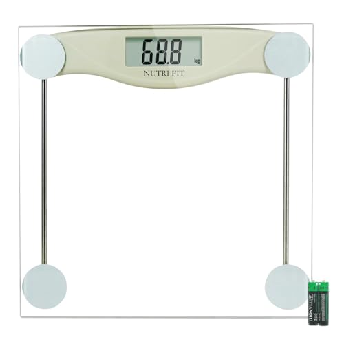 NUTRI FIT Digital Bathroom Scale with Step-on Tech and AAA Batteries