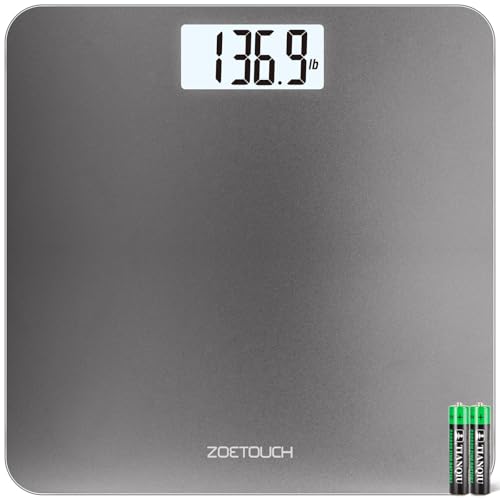 ZOETOUCH Digital Bathroom Scale with Backlit LCD and Tempered Glass
