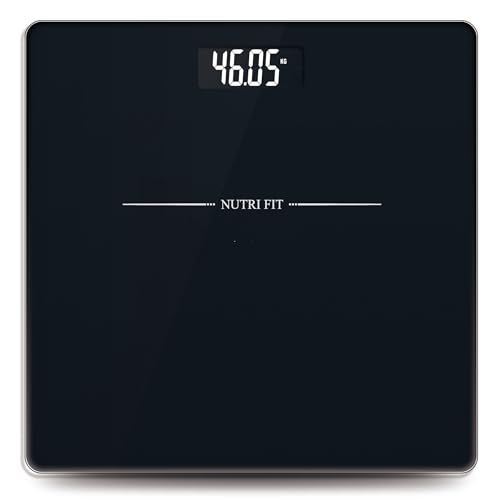 NUTRI FIT Digital Bathroom Scale 01lb Precision Jet Black