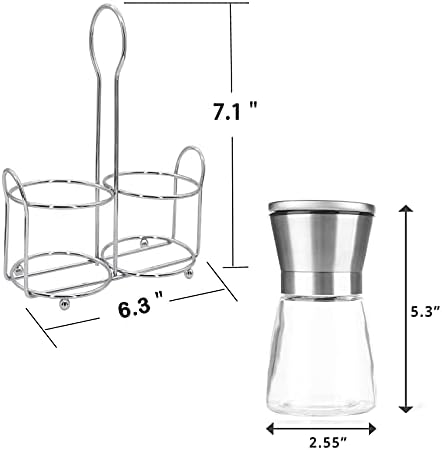 Mincham Premium Salt Pepper Grinder Set with Stand