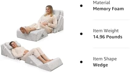 TOLEAD 6pcs Orthopedic Bed Wedge Pillow Set