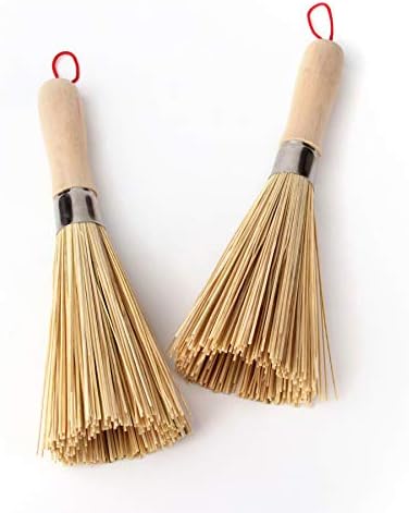 2 Pack Bamboo Wok Brush for Hot Spot Cleaning
