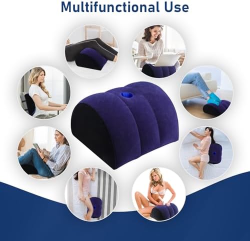 Prosixtoy Inflatable Wedge Pillow - Lightweight Leg Support for Sleep Travel