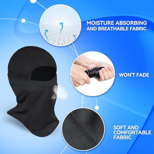 KOOLSOLY 3 Piece Balaclava Ski Mask for Men Women UV Protection Windproof