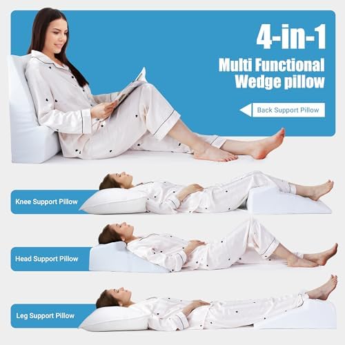 HOMBYS Memory Foam Wedge Pillow for Back and Side Sleepers 1
