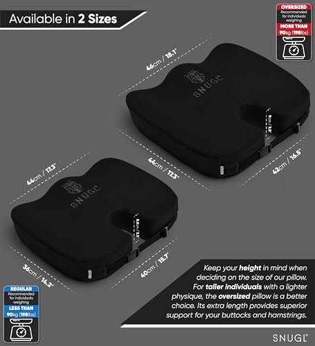 SNUGL Seat Cushion for Tailbone Back Pain Relief 1