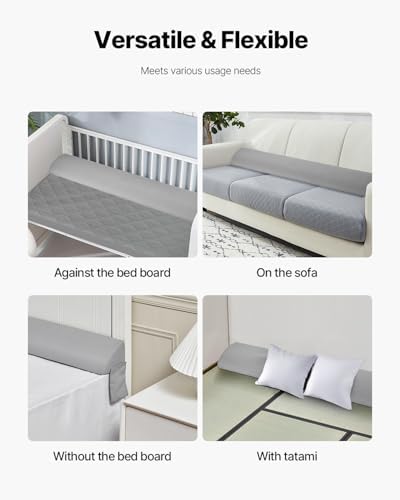 VEVOR Bed Wedge Pillow for Headboard King Size Gray