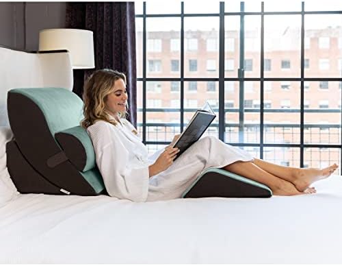 Avana Kind Bed Orthopedic Wedge Pillow Set Sage Grey