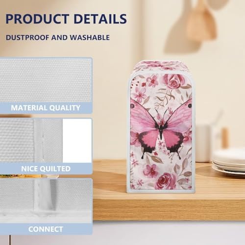 Suhoaziia Electric Can Opener Dust Cover with Pink Butterfly Design