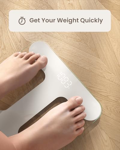RENPHO Digital Bathroom Scale with Tempered Glass and Smart App Compatibility