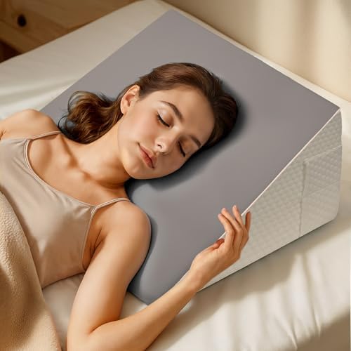 DeerFable 12 Dual Sided Cooling Memory Foam Wedge Pillow