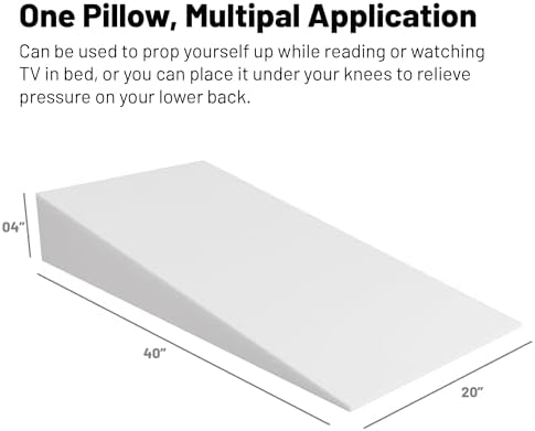 Greaton Extra Wide Bed Wedge Pillow - 40x20x4 - White