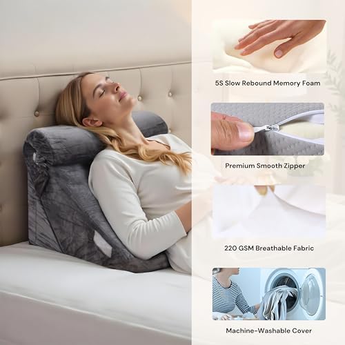 LJA PRIME 3Pcs Wedge Pillow Set for Sleep Apnea Relief