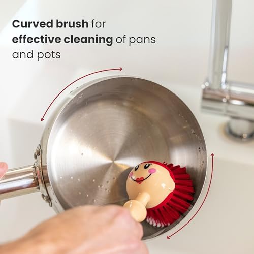 Vigar Dolls Dish Brush with Storage - BluePink