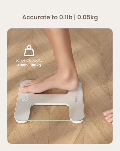 RENPHO Digital Bathroom Scale with Tempered Glass and Smart App Compatibility