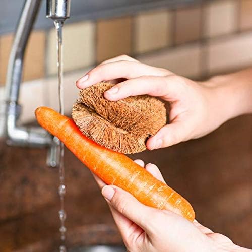 SKARBY Pack of 3 Tawashi Vegetable Brushes with Hanging Loop
