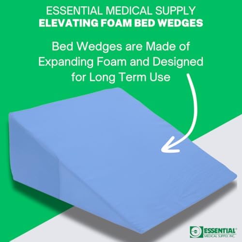 Essential Medical Supply 12 Inch Foam Bed Wedge Pillow Blue