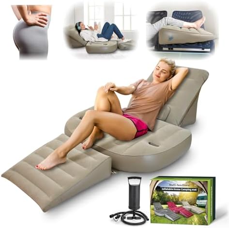 Nevife Inflatable 3pcs Bed Wedge Pillow Set - Brown