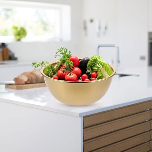 Zerodeko Gold Stainless Steel Colander Drain Basket Set
