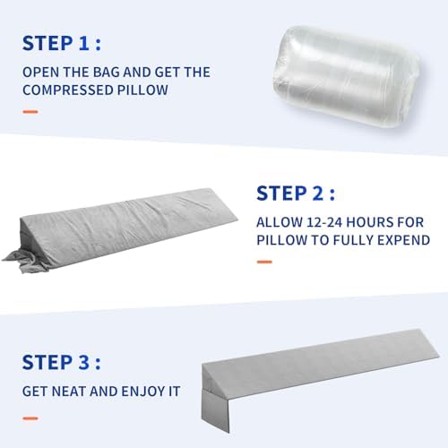 Krightlink Bed Gap Filler Pillow with 2 Pockets
