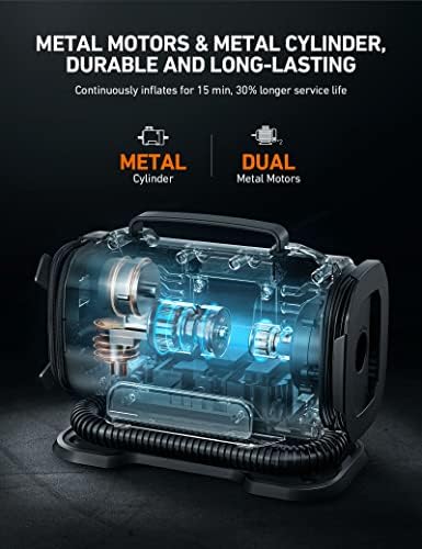 AstroAI Tire Inflator Portable Air Compressor 150PSI Dual Power