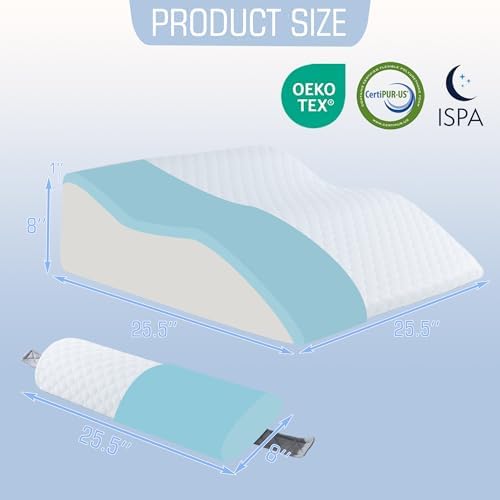 Foamalusion 2PCS Adjustable Memory Foam Wedge Pillow 1