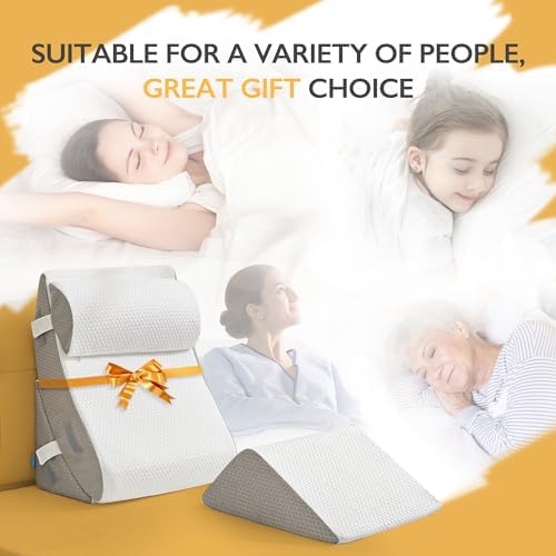 BDEUS 4-PCS Orthopedic Bed Wedge Pillow Set for Post-Surgery Recovery