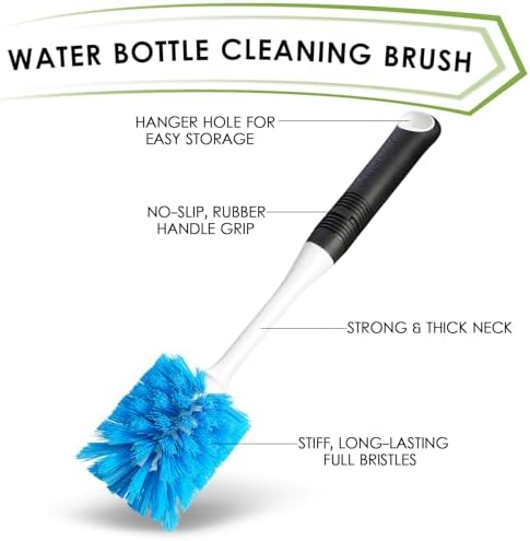 MOSOLAN 3-Piece Dish Brush Set with Scraper Edge