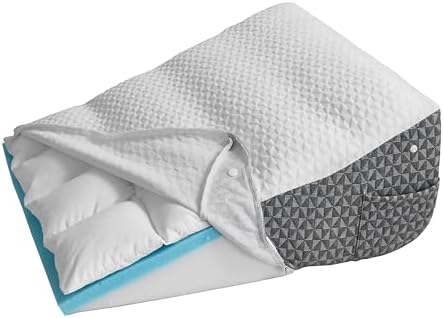 Wedge Pillow WhiteGray 2PCS for Ultimate Comfort