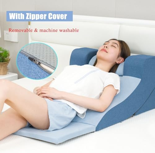 RENLXFI Blue Acid Reflux Pillow Travel