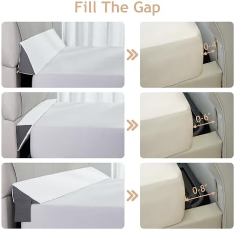 Voctriam Bed Wedge Pillow for Headboard Gap 60x8x6 White
