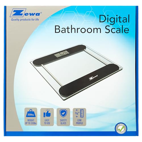 Zewa Digital Bathroom Scale with Tempered Glass 1