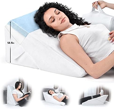 ONDEKT Adjustable Bed Wedge Pillow with Cooling Gel Memory Foam 1