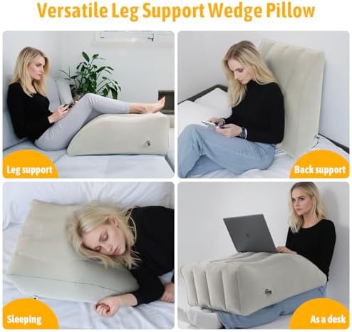 Inflatable Leg Elevation Pillow for Comfort and Swelling Relief