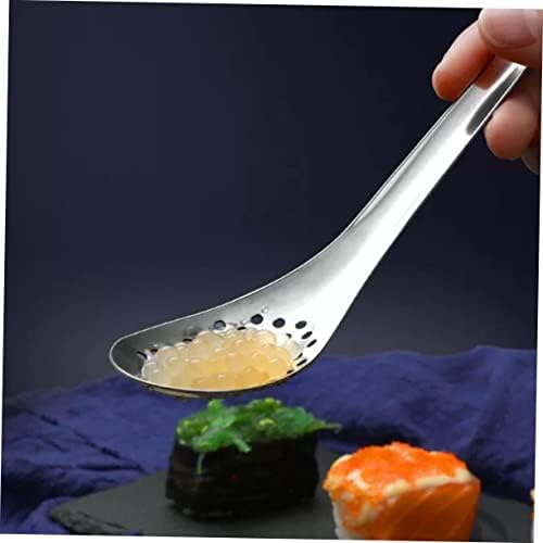 2Pcs Stainless Steel Colander Spoons for Caviar Hot Pot and Frying