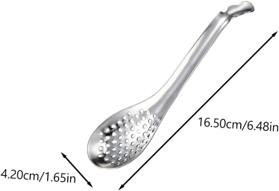 2Pcs Stainless Steel Colander Spoons for Caviar Hot Pot and Frying